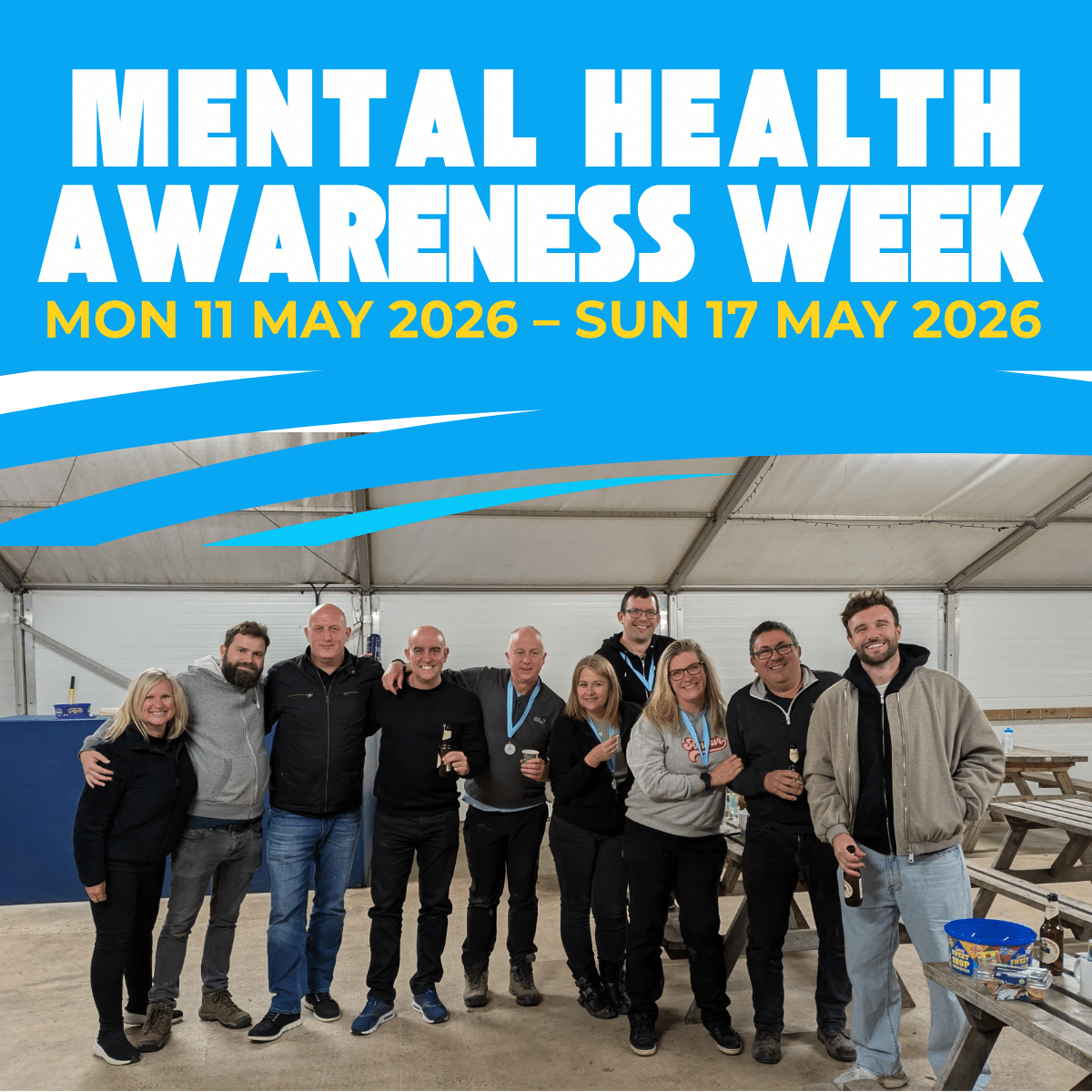 Primary Water Soluations offers an Employee Assistance Programme. This is an image of the team all together for Mental Health Awareness Week in May 2026.